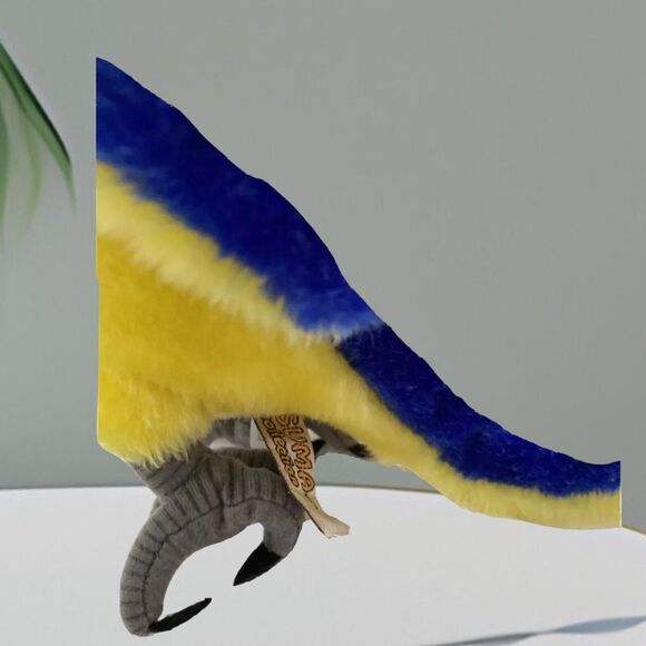 McCaw Parrot Blue Yellow Furry Stuffed Animal 10" Bird Suma Collection - Picture 5 of 6